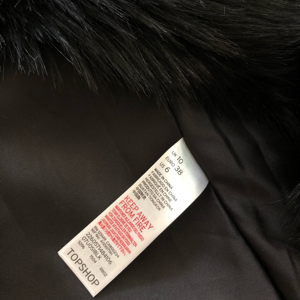 TopShop Black Faux Fur Vest - Picture 5 of 5